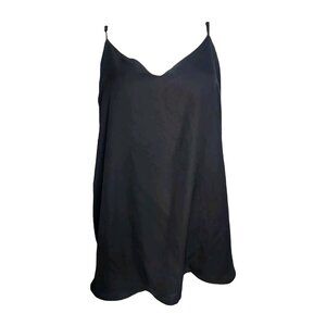 ASOS Solid All Black Sleeveless V Neck Spaghetti Strap Top Womens US Size 8